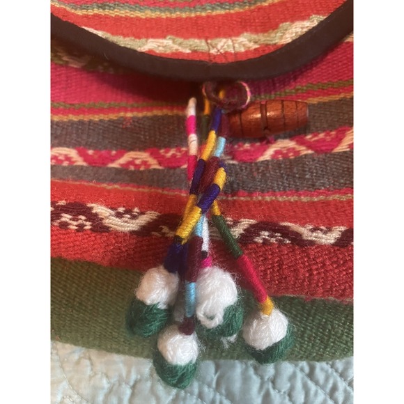 Vintage 1990s Drawstring Handwoven Purse From Latin America Southwest - Picture 4 of 7